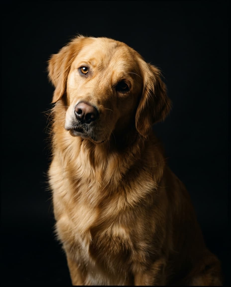 Cineastisches Studio-Tierportrait „Balu" — Golden Retriever