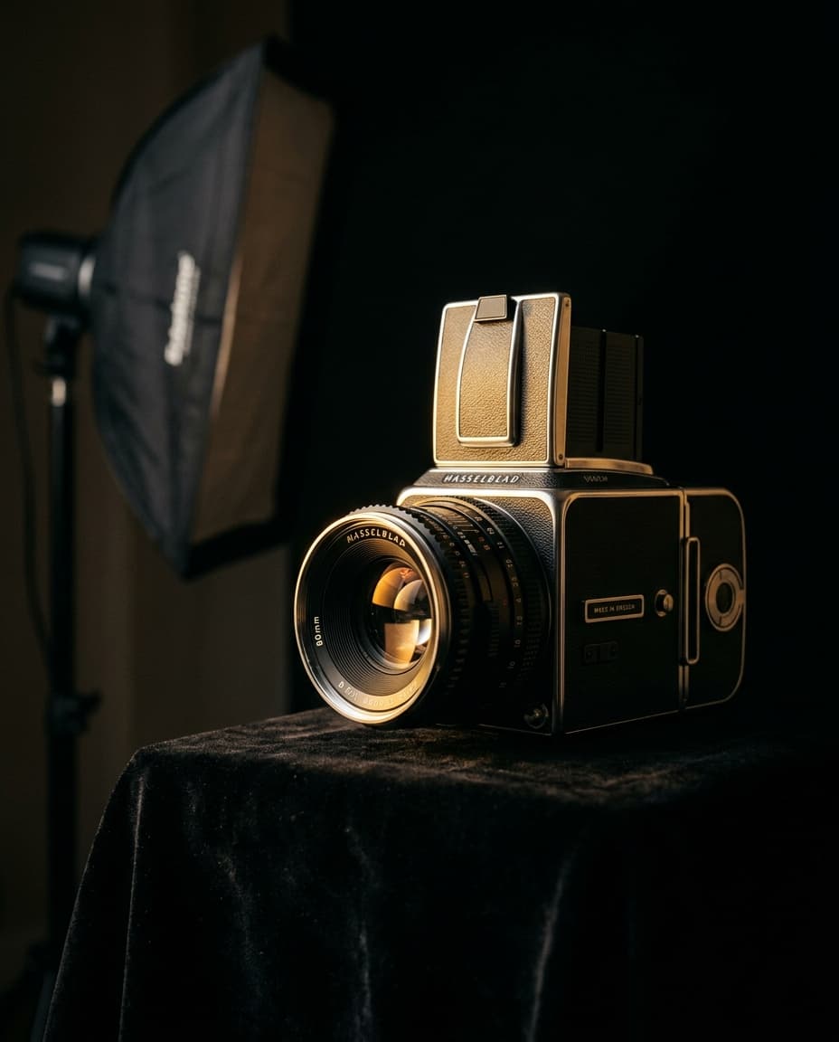 Professionelle Studiokamera im Spotlight